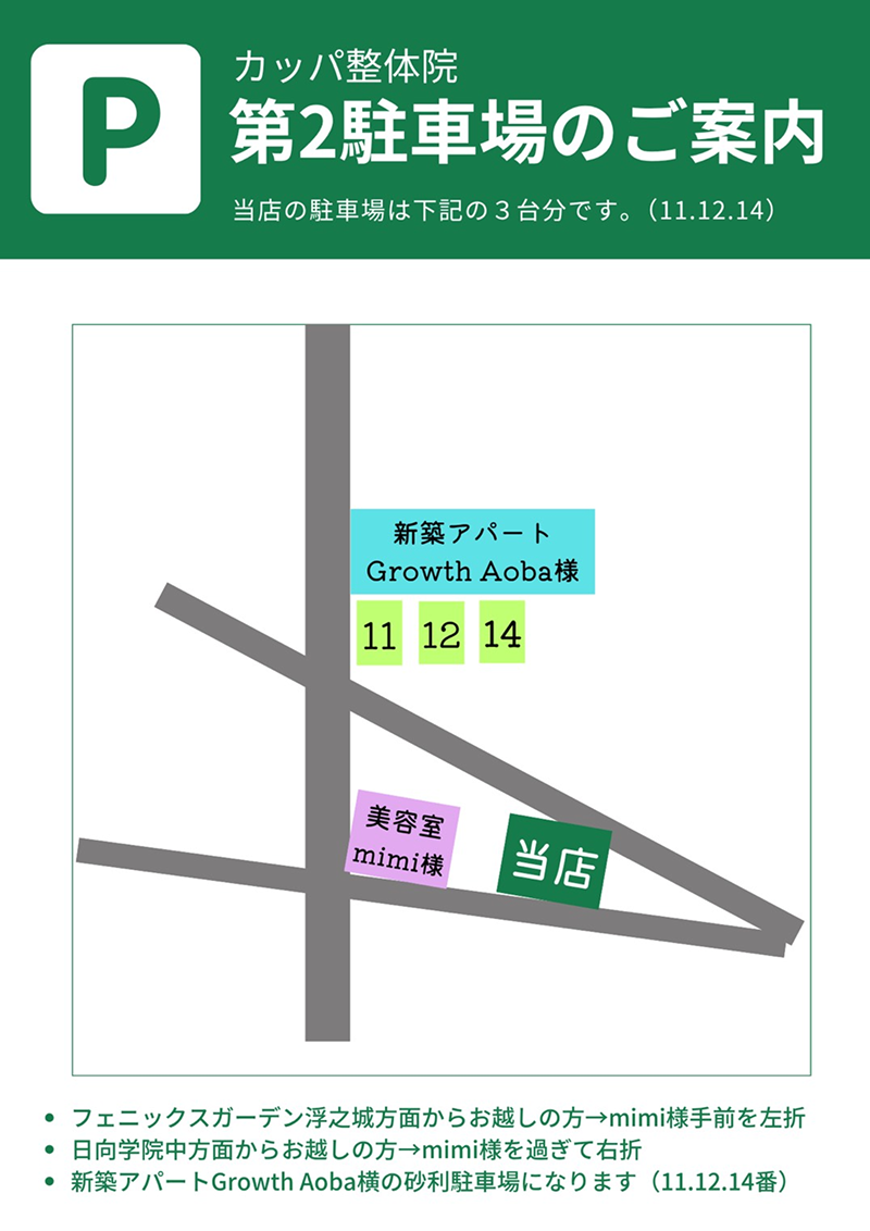 第二駐車場のご案内